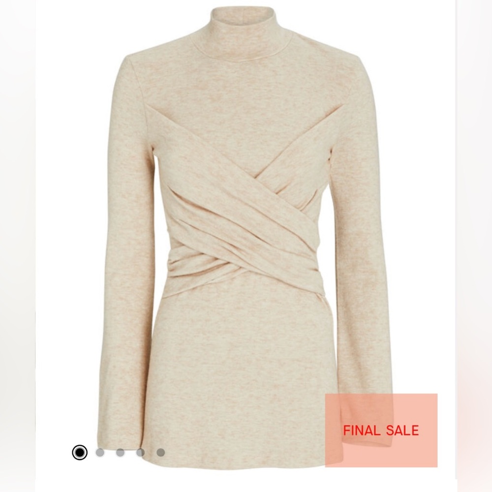 SABINA MUSAYEV Sylvia Turtleneck Top Sweater Ivory Cream Chic Women's Sz Small